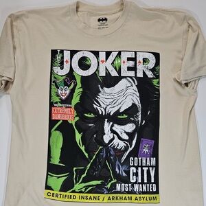 The Joker DC Comics T-Shirt Mens 2XL Beige Vintage Style Villain Graphic Tee NEW